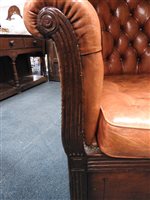 Lot 224 - A Regency mahogany hall porters chair, the...