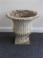 Lot 261 - A painted cast iron campana urn, 19th century,...