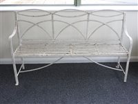 Lot 264 - A Regency painted wrought iron garden bench,...