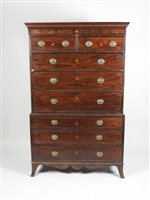 Lot 115 - A George III mahogany and inlaid chest on...