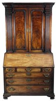 Lot 104 - A George III mahogany bureau cabinet, circa...
