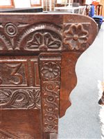 Lot 274 - An oak Wainscot chair, dated 1683
