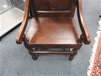 Lot 274 - An oak Wainscot chair, dated 1683
