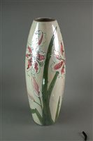 Lot 105 - Lise Moorcroft, 20th/21st century, A tall lily vase and drawing