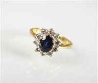 Lot 274 - A sapphire and diamond ring