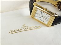 Lot 285 - An 18ct gold Jaeger-Le-Coultre Reverso wristwatch