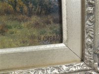 Lot 390 - Henry Cheadle (B.1852), Cattle grazing in a...