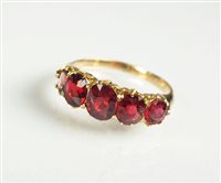 Lot 139 - A red spinel ring