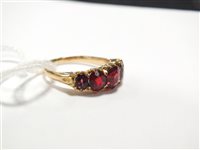 Lot 139 - A red spinel ring