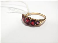 Lot 139 - A red spinel ring