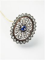 Lot 179 - A Victorian sapphire and diamond brooch