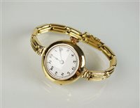 Lot 314 - A Lady's 18ct gold wristwatch