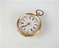 Lot 306 - A continental fob watch