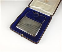 Lot 5 - A cased silver purse
