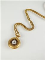 Lot 294 - An 18ct gold half hunter fob watch