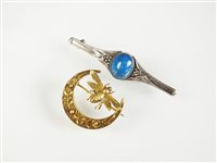 Lot 247 - A Liberty brooch and crescent brooch