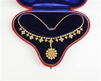 Lot 224 - A pearl and diamond necklace/pendant/brooch