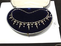 Lot 205 - A diamond tiara / necklace / bracelet