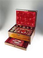Lot 84 - An early 19th century cased silver gilt dressing table set