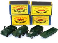 Lot 259 - Matchbox Military; DUKW, M3 Half Track Saracen and Land Rover