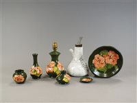 Lot 105 - Six pieces of Moorcroft pottery and a Dr. Nelson's Principle Improved Inhaler