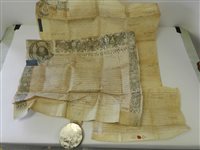 Lot 22 - THREE DEEDS on vellum concerning the sale of land in Broom in the parish of Whiston, Yorkshire, all dated 1754