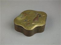 Lot 74 - A Japanese gilt copper box and cover