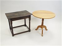 Lot 290 - A joined oak side table part 17th century