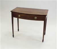 Lot 291 - A George III mahogany and boxwood strung side table