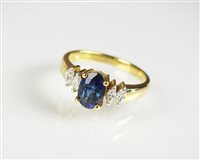 Lot 207 - A sapphire and diamond ring