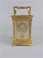 Lot 200 - A French gilt brass repeating carriage clock