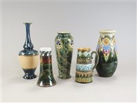 Lot 138 - A group of Doulton Lambeth vases and a jug (8)