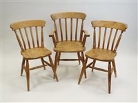 Lot 293 - A set of beech framed kitchen chairs