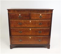 Lot 309 - A George III oak & mahogany chest of drawers