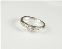 Lot 163 - A platinum single stone diamond ring