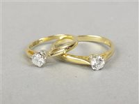 Lot 33 - Two single stone diamond rings