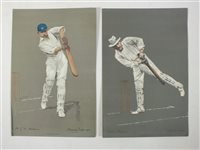 Lot 222 - A set of eight unframed cricket prints