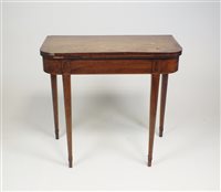 Lot 252 - A George II mahogany and satinwood cross banded card table