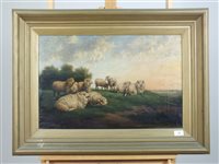 Lot 190 - British school, 19th century, sheep in a landscape