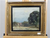 Lot 158 - Harvest Landscape. Signed. DODD?