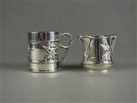 Lot 27 - A silver jug and mug