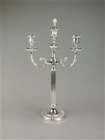 Lot 17 - A silver plated candelabrum