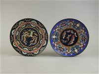 Lot 93 - Two Japanese cloisonne dishes