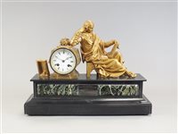 Lot 204 - A Victorian gilt metal mantle clock