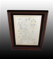 Lot 7 - Framed silver map of British Isles