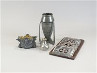 Lot 99 - A Tudric pewter 'bomb' vase