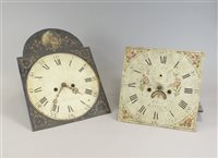 Lot 208 - A George III white painted 14" arched clock dial