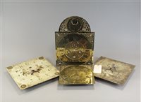 Lot 215 - Box containing an 18th century 10" square brass dial for Webster, Salop