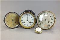 Lot 216 - Box containing a selection of mantle clock movements and dials