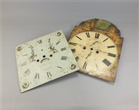 Lot 221 - Two boxes of 18th century arched and square white painted dials